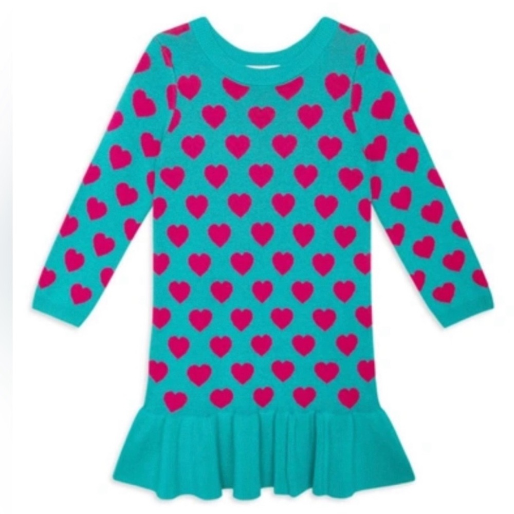 Posh Peanut Queen of Hearts Long Sleeve Sweater Dress, size 12